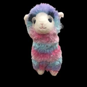 Hug Fun/NWT/ Rainbow Llama plush with silver stars/